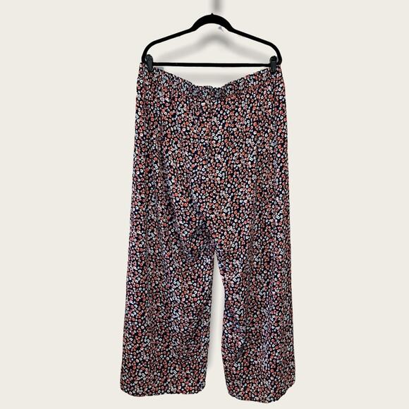 Torrid Side Slit Floral Chiffon Pants size 2 Navy - Picture 3 of 11